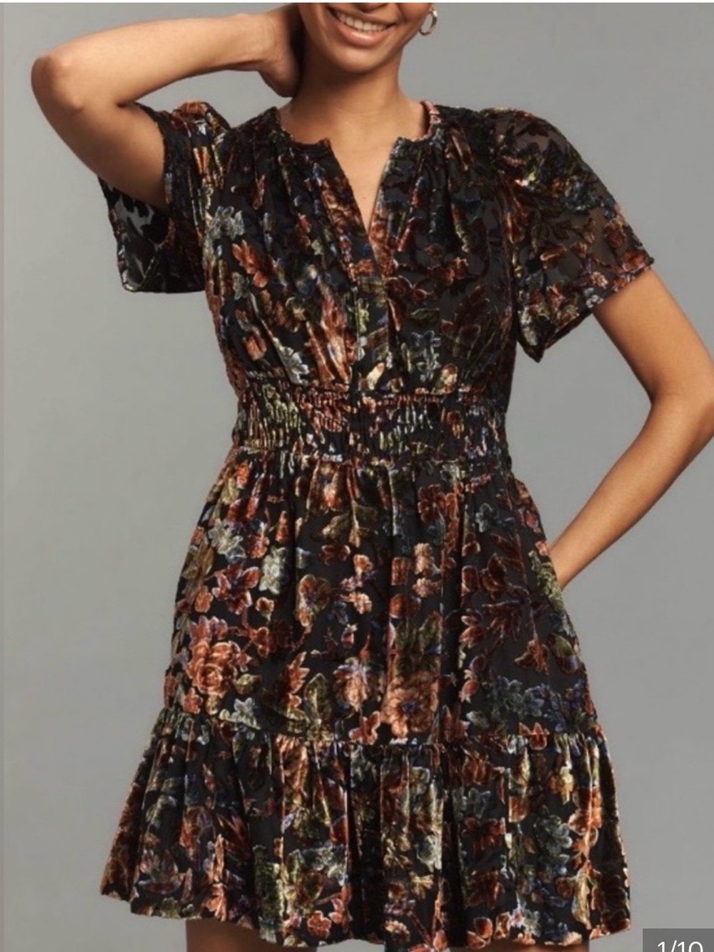 Anthropology Somerset Velvet Mini Dress.      M